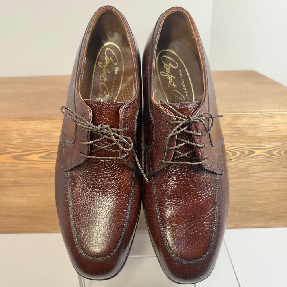VTG Florsheim Comfort Cushion Mens Leather Derby Shoes SZ 8.5D Brown 606303 - Picture 3 of 10